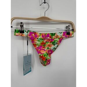 NWT Hello Molly Ohana Swim Bottom Women's Small Tropical Print Lined Mid-Rise